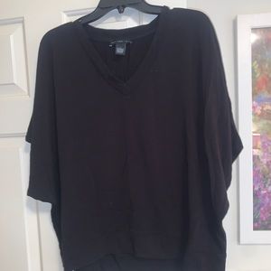 Joan Vass drop shoulder black top